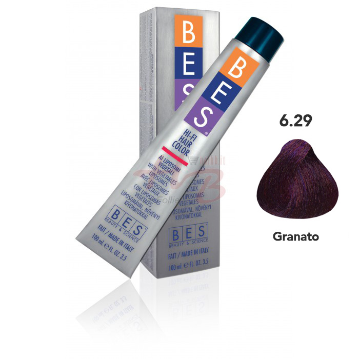 Bes Hi-Fi Color Haarfarbe, 100 Ml, 6.29 Granat – Pflanzliche Liposome Für Strahlende, Natürliche Farben