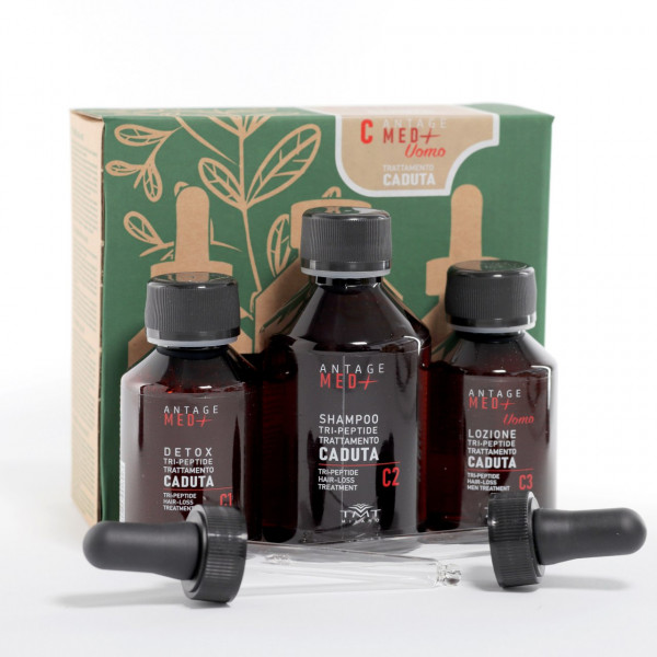 TMT Antage Med+ Kit Tri-Peptide Caduta Uomo (scrub+shampoo+lozione)