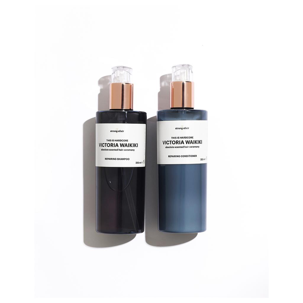 Victoria Waikiki This Is Hardcore Kit Strong Elixir Shampoo &amp; Conditioner Ristrutturanti