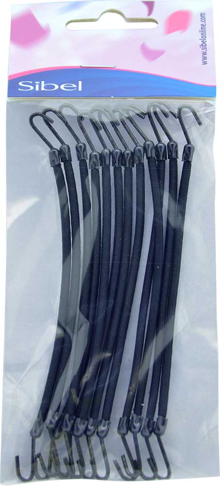 Elastici a Gancio per Capelli - 12 pezzi - Nero