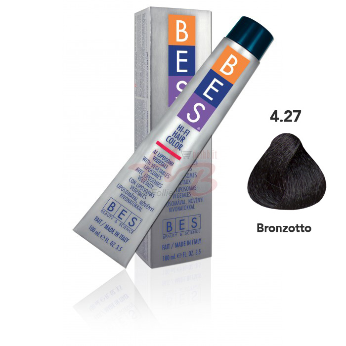 Bes Hi-Fi Hair Color Liposomi vegetali 4.27 CASTANO IRISEE TABACCO - Tinta per capelli - 100ml