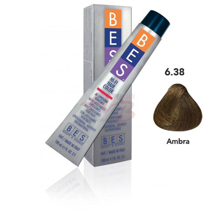 Bes Hi-Fi Hair Color Liposomi vegetali 6.38 BIONDO SCURO DORATO IRISEE - Tinta per capelli - 100ml 