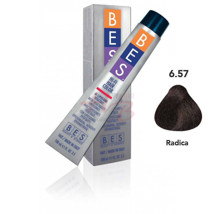 Bes Hi-Fi Hair Color Liposomi vegetali 6.57 BIONDO SCURO MOGANO TABACCO - Tinta per capelli - 100ml 