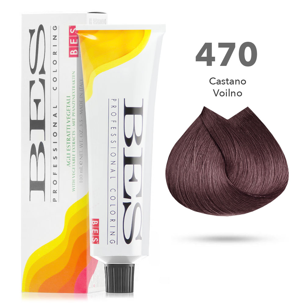 Bes Professional Coloring tinta per capelli estratti vegetali - 470 CASTANO VIOLINO - 100ML