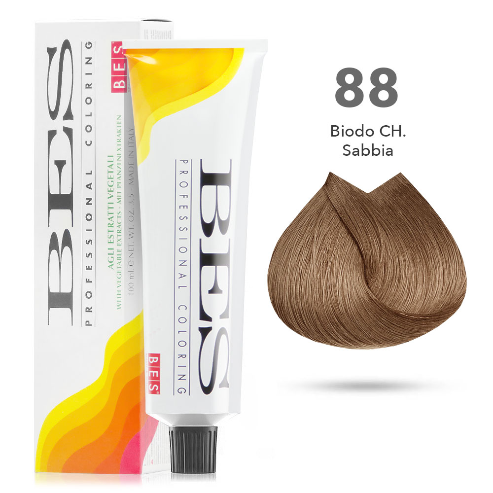 Bes Professional Coloring tinta per capelli estratti vegetali - 88 BIONDO CHIARO SABBIA - 100ML