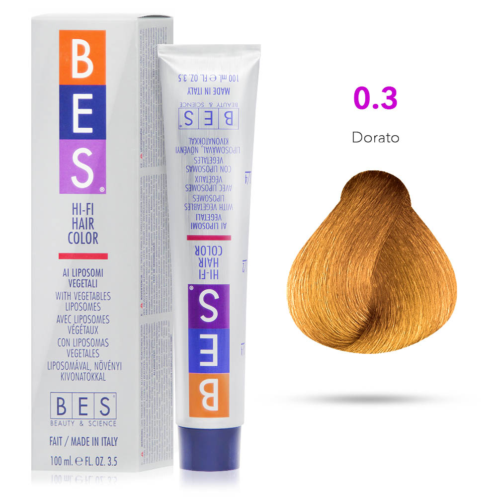 Bes Hi-Fi Hair Color Liposomi vegetali 03 Dorato - Tinta per capelli - 100ml 