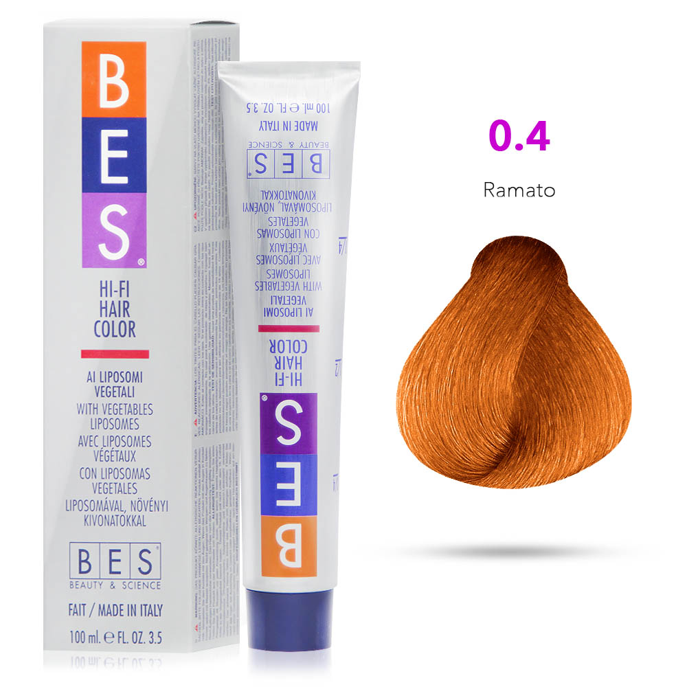 Bes Hi-Fi Hair Color Liposomi vegetali 04  Ramato - Tinta per capelli - 100ml 