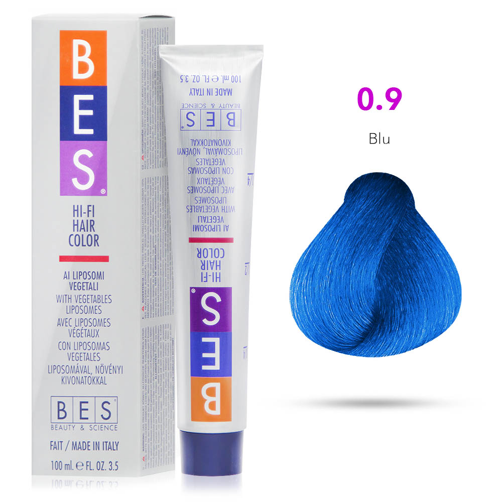 Bes Hi-Fi Hair Color Liposomi vegetali 09 Blu - Tinta per capelli - 100ml 