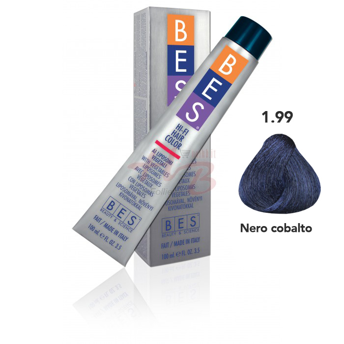 Bes Hi-Fi Hair Color Liposomi vegetali 1.99 NERO COBALTO - Tinta per capelli - 100ml 