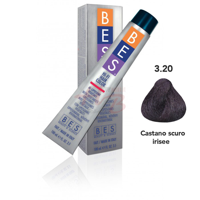 Bes Hi-Fi Hair Color Liposomi vegetali 3.20 CASTANO SCURO IRISEE  - Tinta per capelli - 100ml 