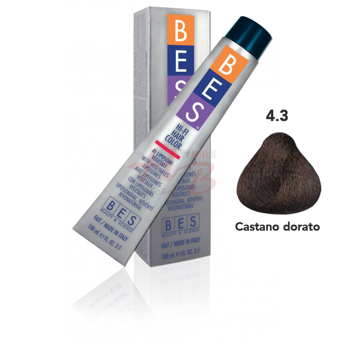 Bes Hi-Fi Hair Color Liposomi vegetali 4.3 CASTANO DORATO - Tinta per capelli - 100ml 