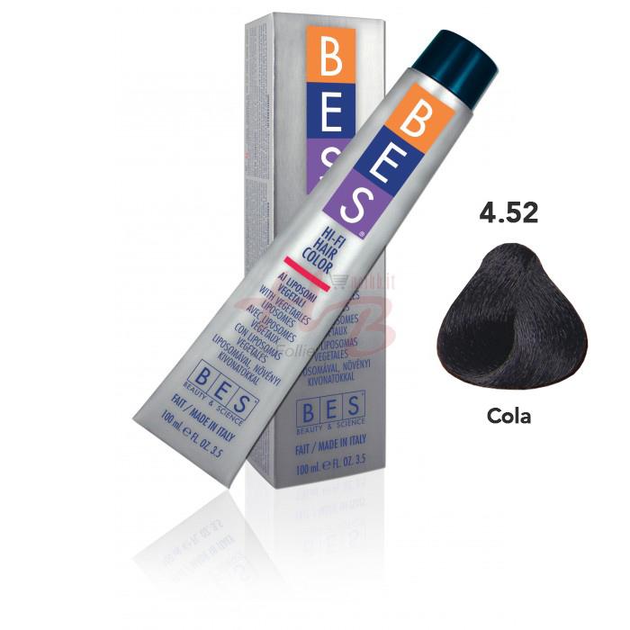 Bes Hi-Fi Hair Color Liposomi vegetali 4.52 CASTANO MOGANO IRISEE - Tinta per capelli - 100ml 