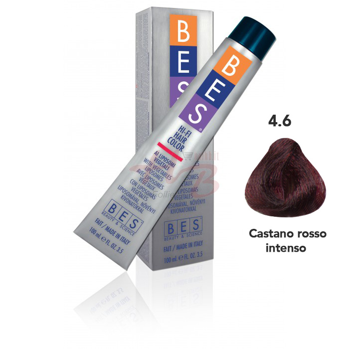 Bes Hi-Fi Hair Color Liposomi vegetali 4.6 CASTANO ROSSO INTENSO - Tinta per capelli - 100ml