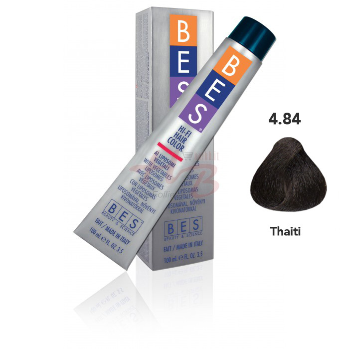 Bes Hi-Fi Hair Color Liposomi vegetali 4.84 CASTANO BEIGE RAME - Tinta per capelli - 100ml 
