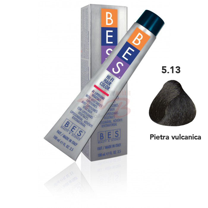 Bes Hi-Fi Hair Color Liposomi vegetali 5.13 CASTANO CHIARO CENERE DORATO - Tinta per capelli - 100ml