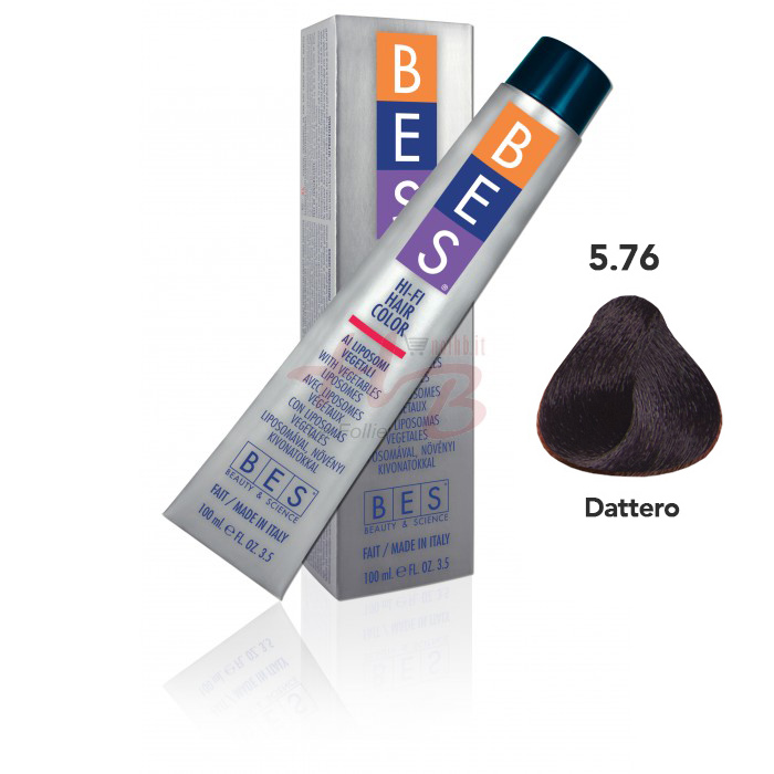 Bes Hi-Fi Hair Color Liposomi vegetali 5.76 CASTANO CHIARO TABACCO ROSSO - Tinta per capelli - 100ml 