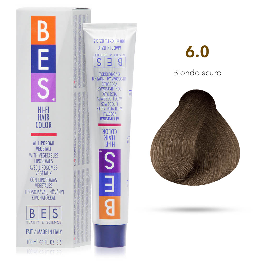 Bes Hi-Fi Hair Color Liposomi vegetali 6.0 BIONDO SCURO - Tinta per capelli - 100ml 