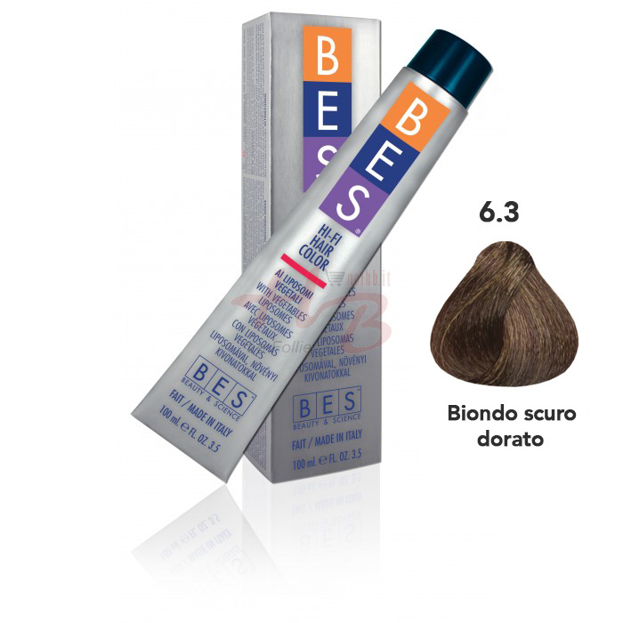 Bes Hi-Fi Hair Color Liposomi vegetali 6.3 BIONDO SCURO DORATO - Tinta per capelli - 100ml 