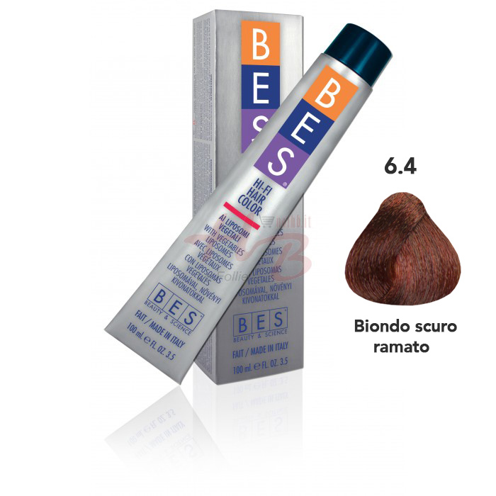 Bes Hi-Fi Hair Color Liposomi vegetali 6.4 BIONDO SCURO RAMATO - Tinta per capelli - 100ml 