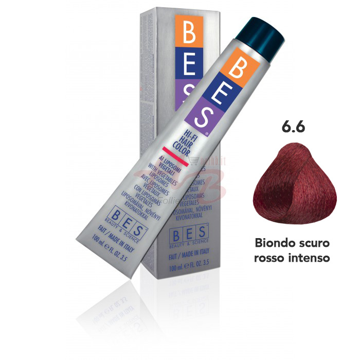 Bes Hi-Fi Hair Color Liposomi vegetali 6.6 BIONDO SCURO ROSSO INTENSO - Tinta per capelli - 100ml