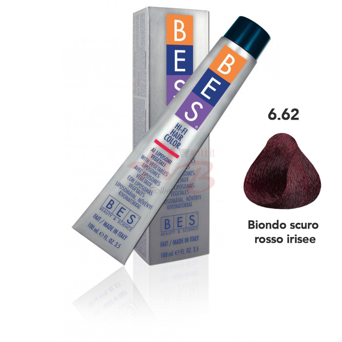 Bes Hi-Fi Hair Color Liposomi vegetali 6.62 BIONDO SCURO ROSSO IRISEE - Tinta per capelli - 100ml
