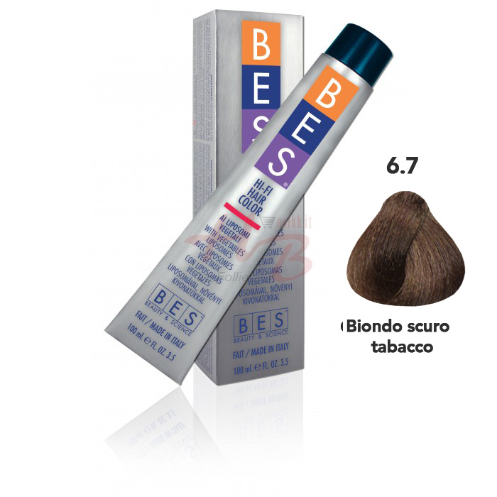 Bes Hi-Fi Hair Color Liposomi vegetali 6.7 BIONDO SCURO TABACCO - Tinta per capelli - 100ml 