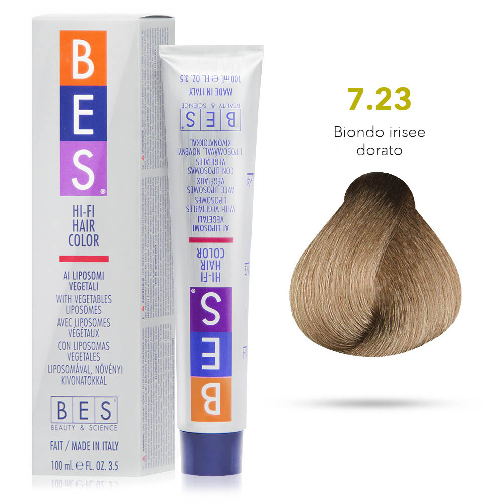 Bes Hi-Fi Hair Color Liposomi vegetali 7.23 BIONDO IRISEE DORATO - Tinta per capelli - 100ml