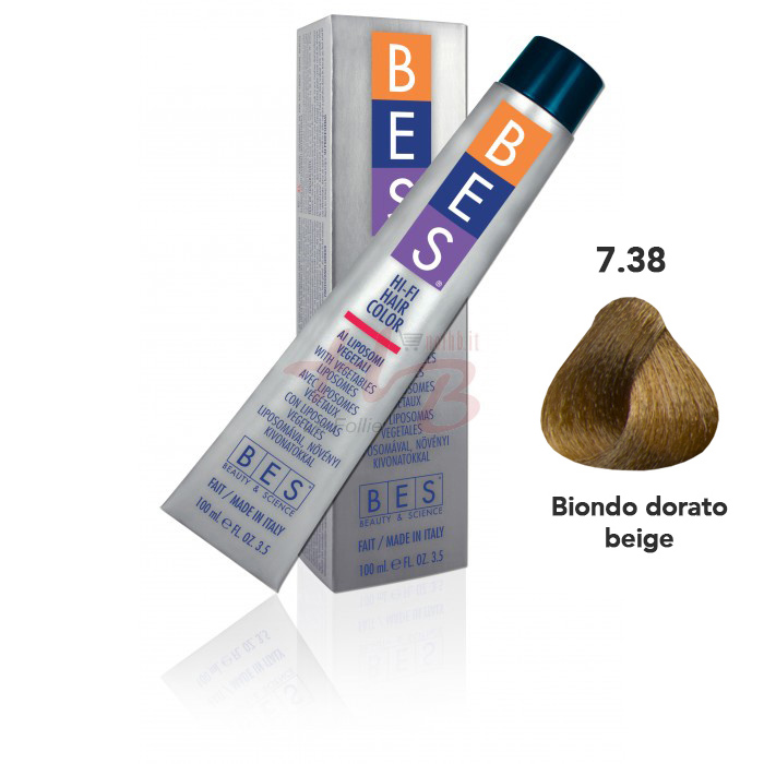 Bes Hi-Fi Hair Color Liposomi vegetali 7.38 BIONDO DORATO BEIGE - Tinta per capelli - 100ml