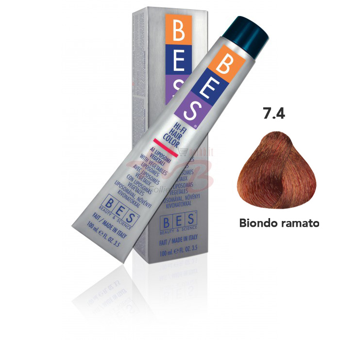 Bes Hi-Fi Hair Color Liposomi vegetali 7.4 BIONDO RAMATO - Tinta per capelli - 100ml 