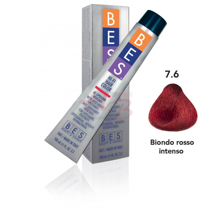 Bes Hi-Fi Hair Color Liposomi vegetali 7.6 BIONDO ROSSO INTENSO - Tinta per capelli - 100ml