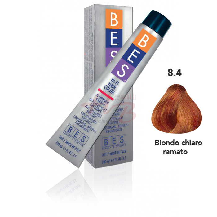 Bes Hi-Fi Hair Color Liposomi vegetali 8.4 BIONDO CHIARO RAMATO - Tinta per capelli - 100ml 