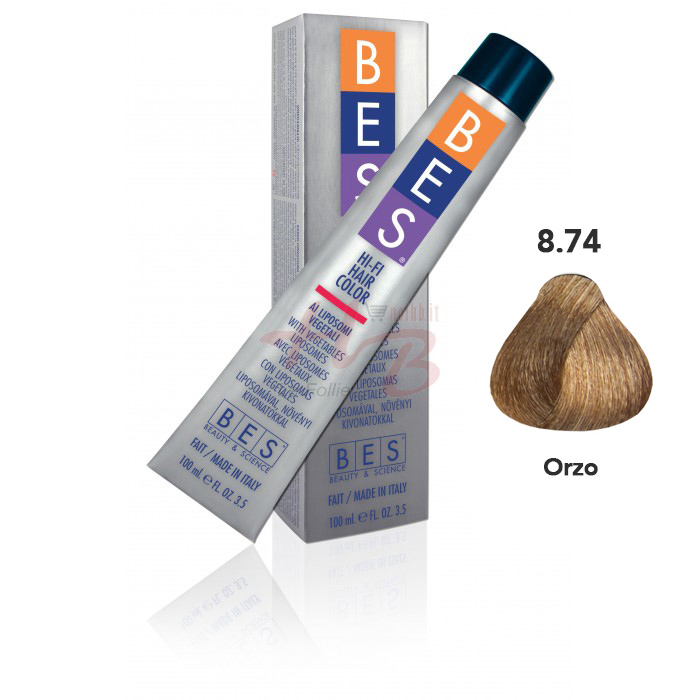 Bes Hi-Fi Hair Color Liposomi vegetali 8.74 BIONDO CHIARO TABACCO RAME - Tinta per capelli - 100ml