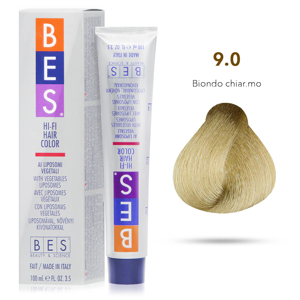 Bes Hi-Fi Hair Color Liposomi vegetali 9.0 BIONDO CHIARISSIMO - Tinta per capelli - 100ml 