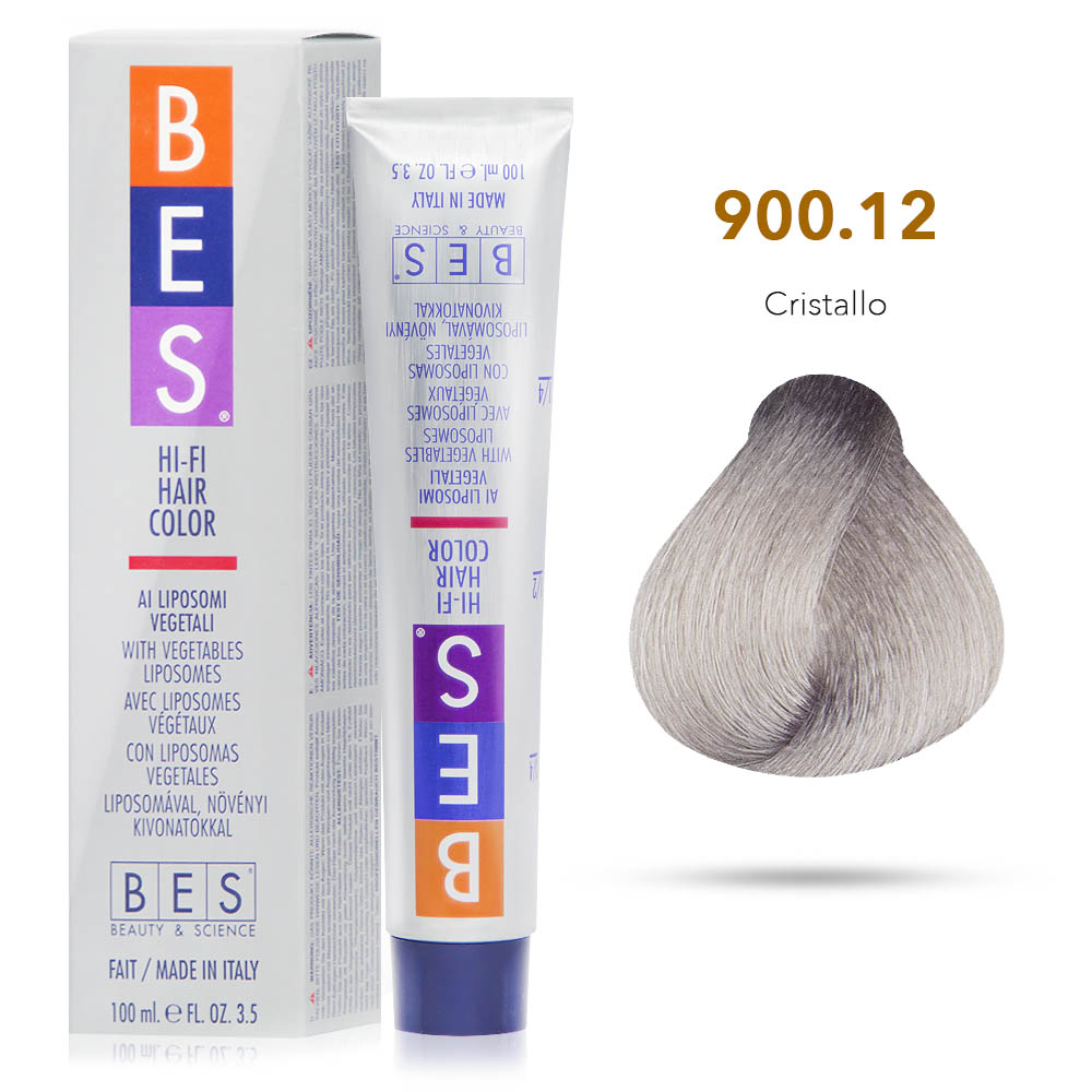Bes Hi-Fi Hair Color Liposomi vegetali 900.12 BIONDO ULTRA SCHIARENTE CENERE IRISEE - Tinta per capelli - 100ml 