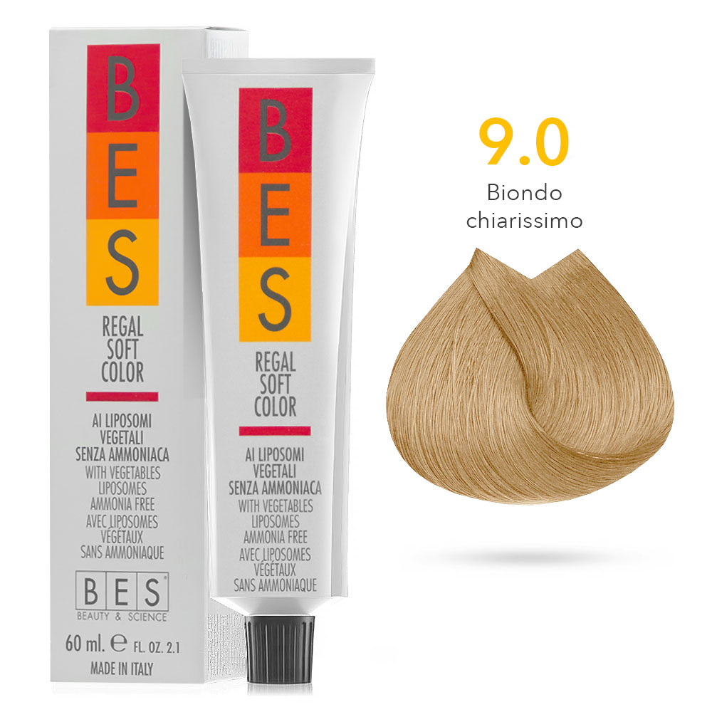 Tinta Riflessante tonalizzante Bes Regal Soft Color Liposomi Vegetali Senza ammoniaca 9.0 BIONDO CHIARISSIMO 60ml