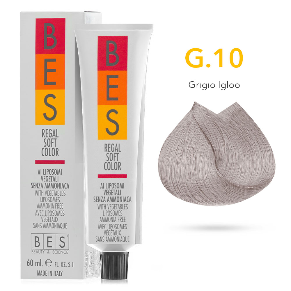 Tinta Riflessante tonalizzante Bes Regal Soft Color Liposomi Vegetali Senza ammoniaca G.10 GRIGIO IGLOO 60ml