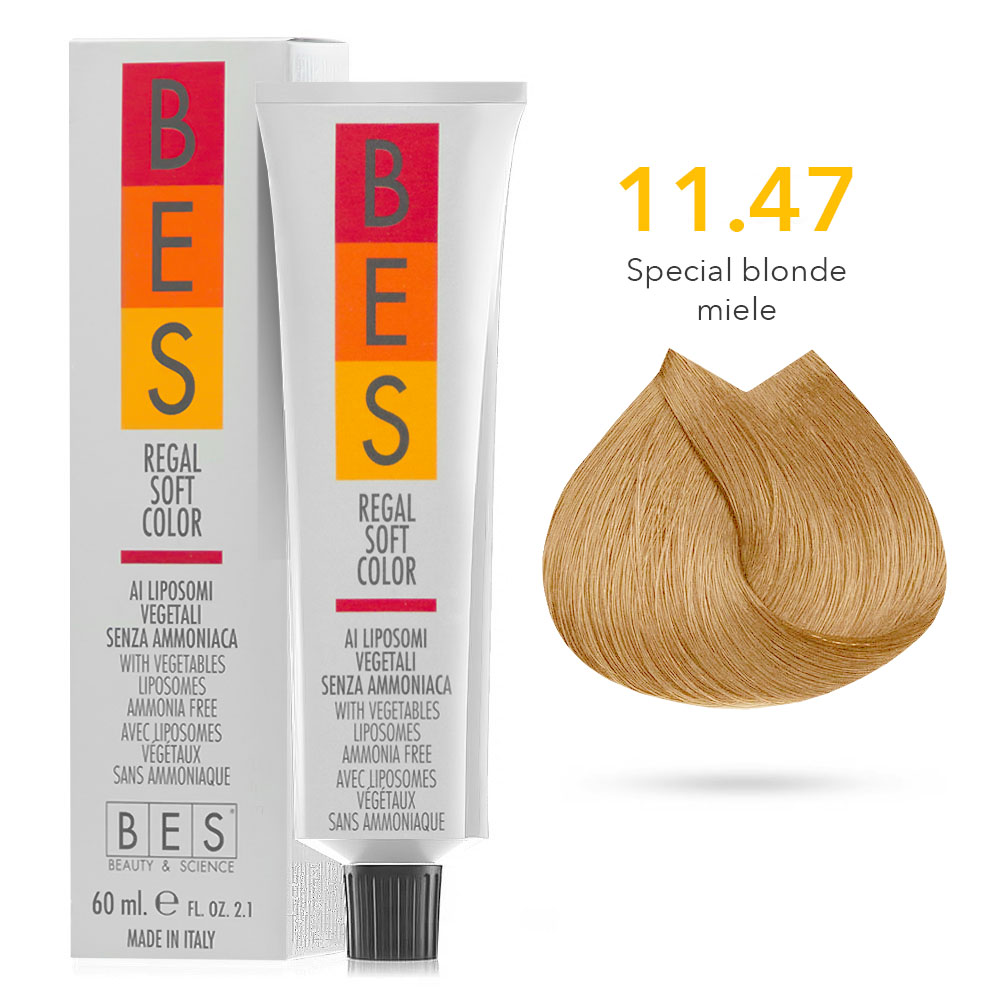 Tinta Riflessante tonalizzante Bes Regal Soft Color Liposomi Vegetali Senza ammoniaca 11.47 SPECIAL BLOND MIELE 60ml