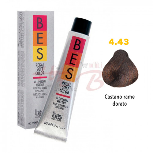 Tinta Riflessante tonalizzante Bes Regal Soft Color Liposomi Vegetali Senza ammoniaca 4.43 CASTANO RAME DORATO 60ml
