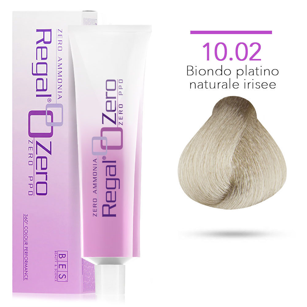 Bes Regal Zero senza ammoniaca senza ppd 10.02 BIONDO PLATINO NATURALE IRISEE - tinta per capelli - 100ml