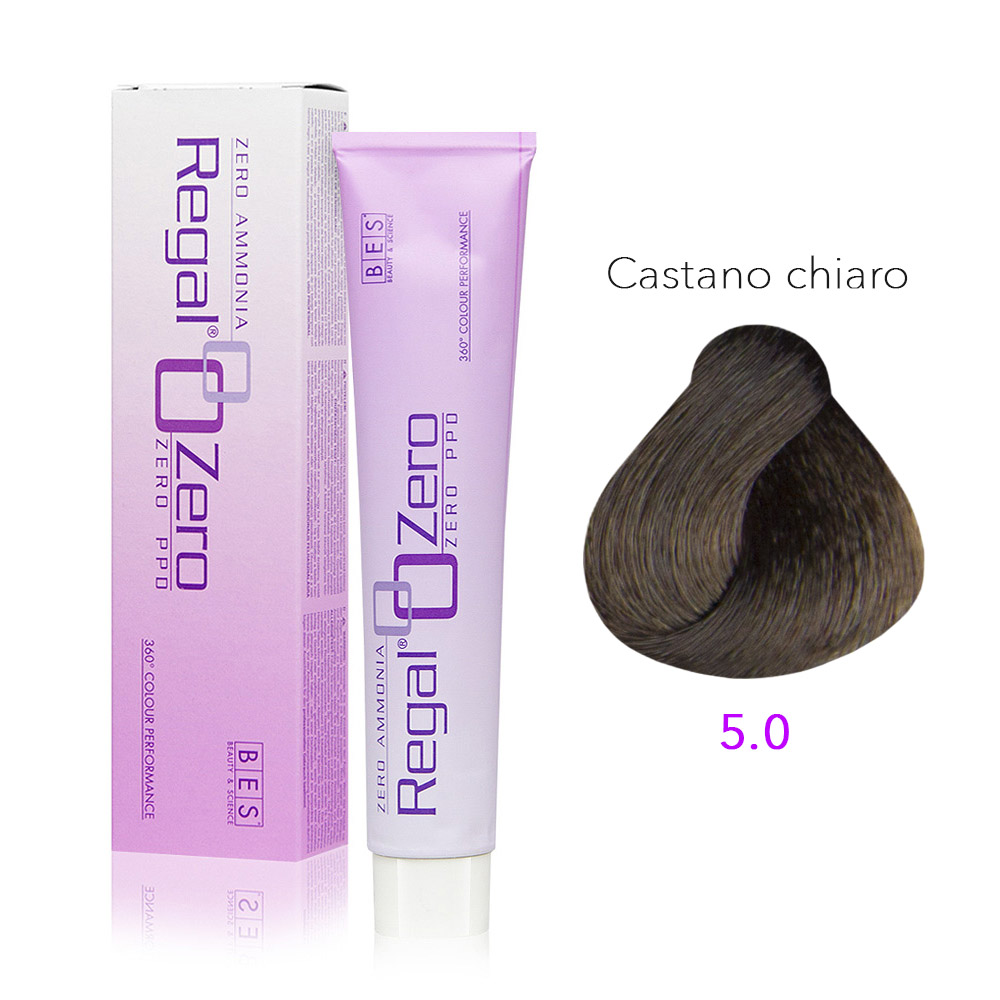 Bes Regal Zero senza ammoniaca senza ppd 5.0 CASTANO CHIARO - tinta per capelli - 100ml