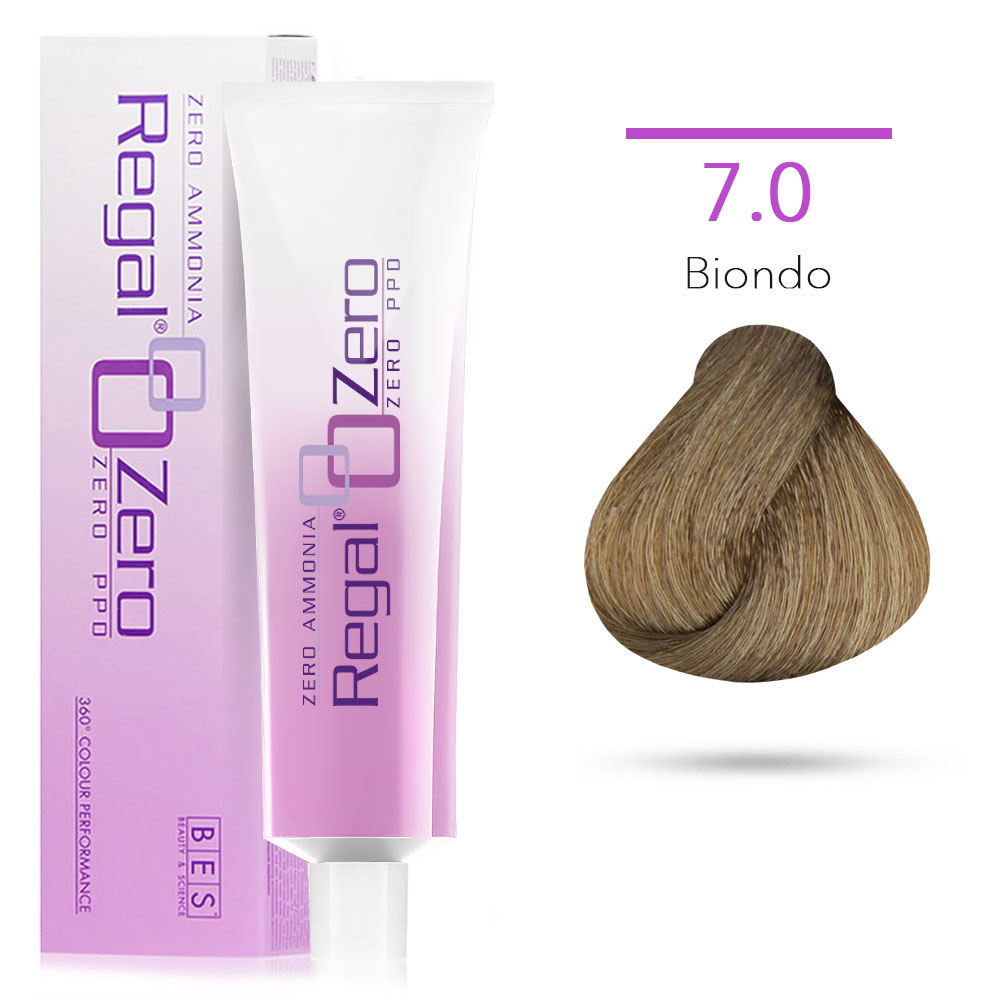 Bes Regal Zero senza ammoniaca senza ppd 7.0 BIONDO - tinta per capelli - 100ml