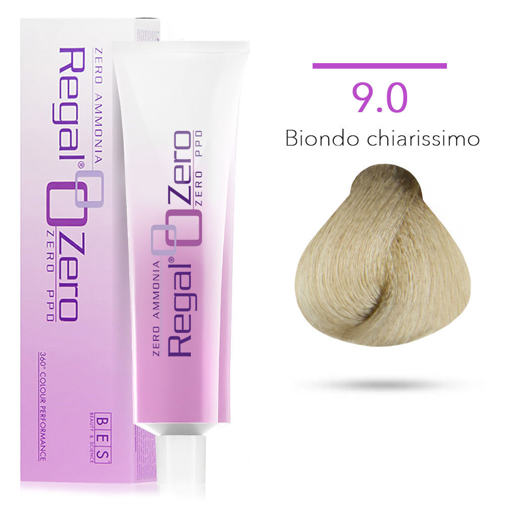 Bes Regal Zero senza ammoniaca senza ppd 9.0 BIONDO CHIARISSIMO - tinta per capelli - 100ml