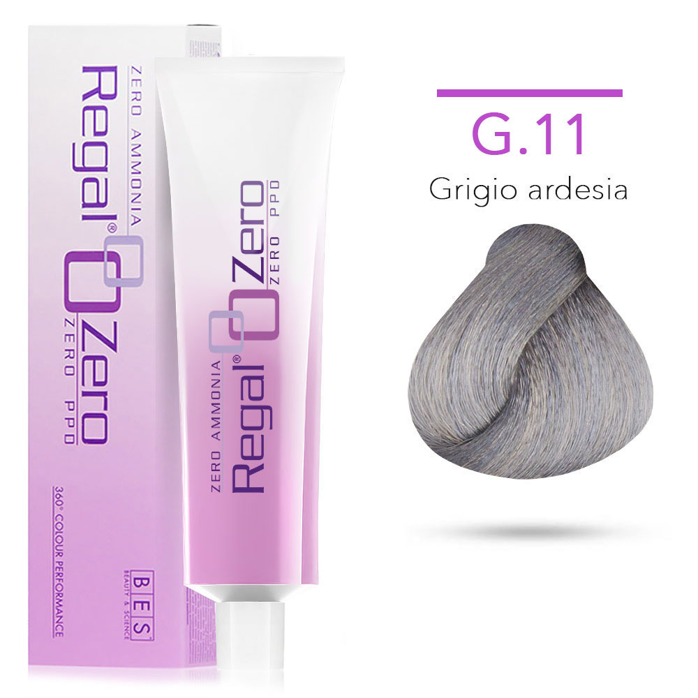 Bes Regal Zero senza ammoniaca senza ppd G.11 GRIGIO ARDESIA - tinta per capelli - 100ml