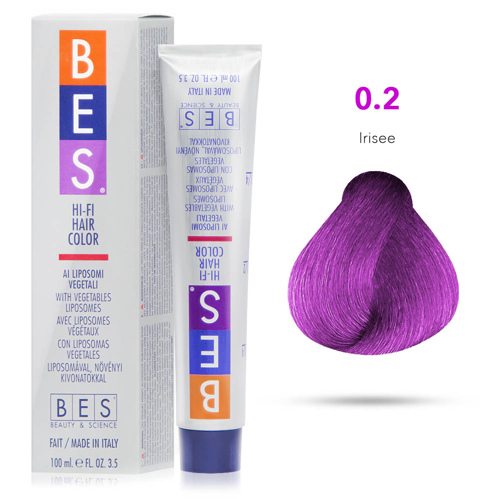 Bes Hi-Fi Hair Color Liposomi vegetali 02 Irisee- Tinta per capelli - 100ml 