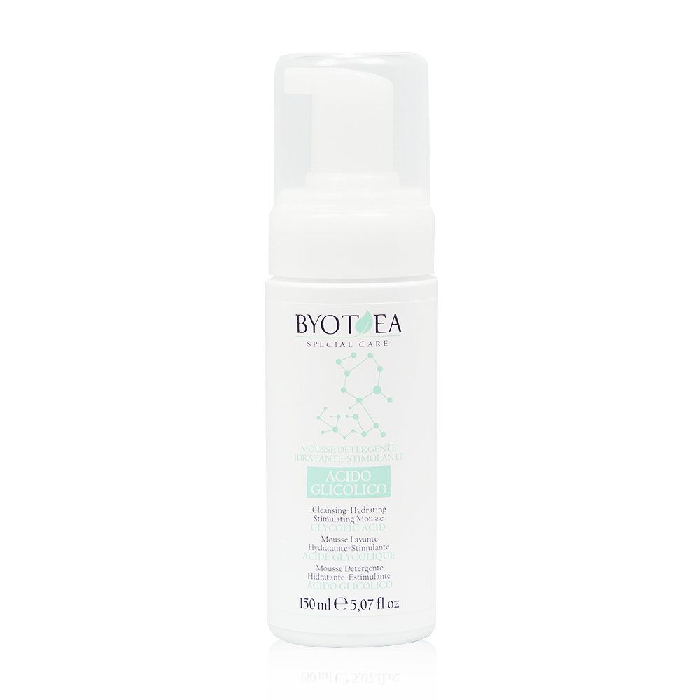 BYOTEA AHA Mousse Gesichtsreiniger – Peeling & Erneuerung, Mit Fruchtsäuren, Für Glattere Haut, 120 Ml